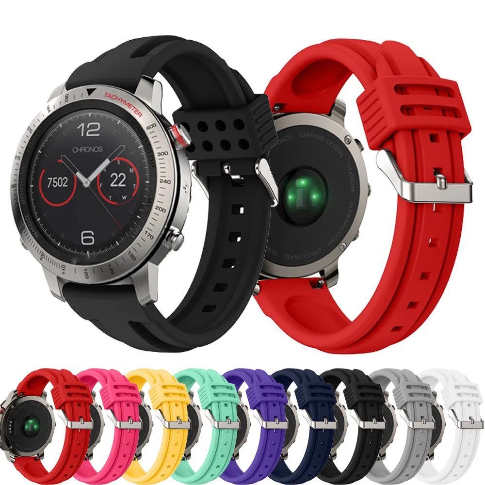Спортивный ремешок на запястье для Garmin Fenix Chronos часов Цветной силиконовый мужчин