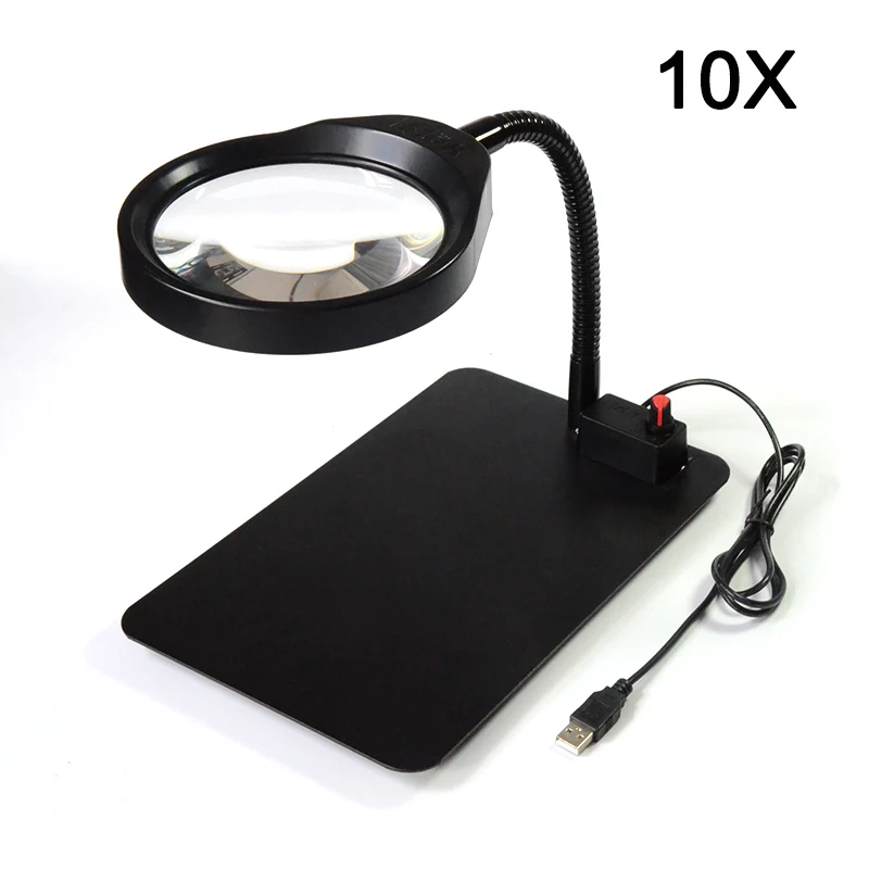 

36 LED Light Magnifier & Desk Lamp Helping Desktop Magnifying Tool Desktop Magnifier with usb 10X