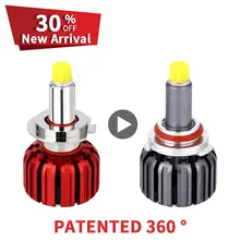 NOVA PATENTEADO LED Farol Kit Ventilador Turbina 12 v LED H7 360 Graus 6000 k H1 H3 H8 H9 H11 HB3 HB4 H27 HIR2 LED Car Light Lamp Lâmpadas