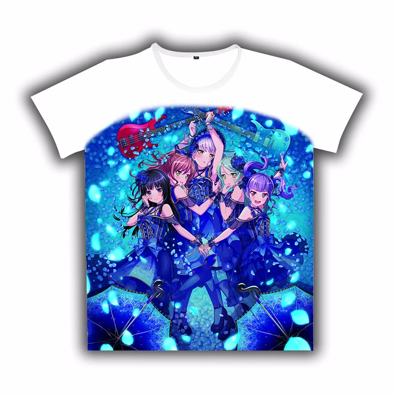 

Anime T-shirt BanG Dream! Print Cute Cosplay Short Sleeve White Tee Women Men Casual Student Summer Sport Tops Customize Gift