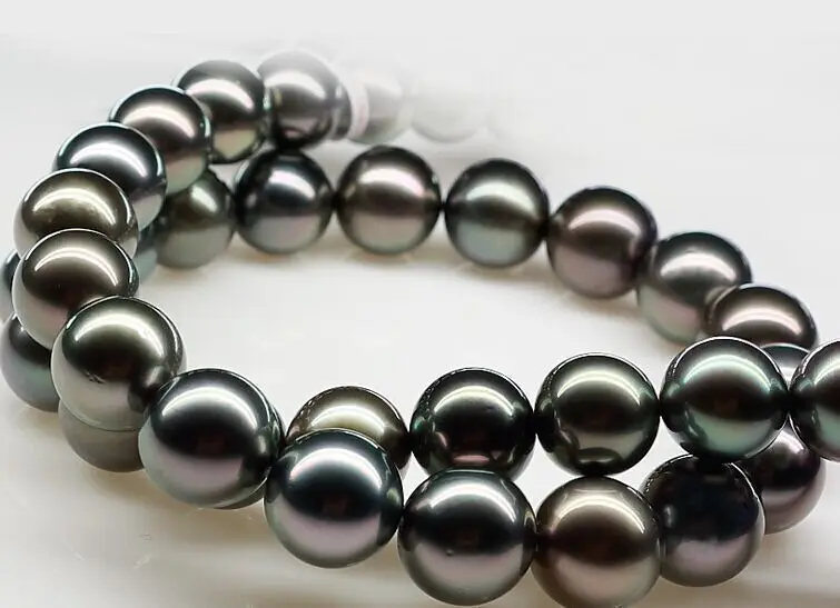 

Wholesale FREE SHIPPING AAA 18"10-11MM NATURAL TAHITIAN BLACK PEARL NECKLACE