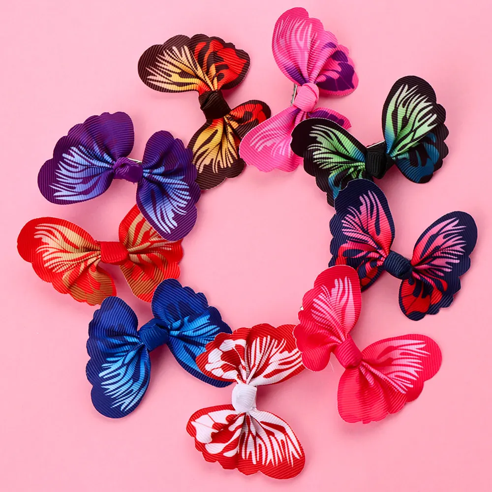

Fashion Children Baby Girls Toddler Sweet 3D Butterfly Style Grosgrain Hairclip Pin Alligator Clip Hair Bow Hair Accessories