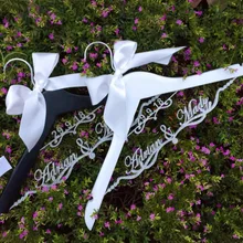 Блестящие Серебряные Персонализированные Свадебные вешалки для одежды на заказ, Свадебные вешалки для невесты, подарки на вечеринку