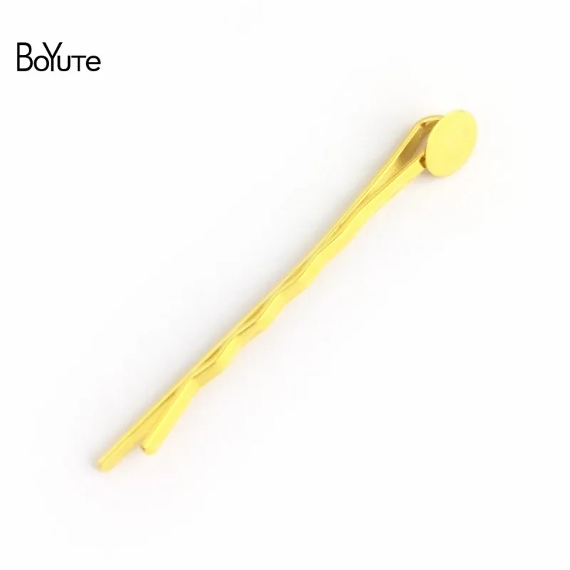 BoYuTe (20 piecesLot) 7 Colors Hair Pins Base Long Bobby Hair Clip with 8MM Flat Round Glue Pad for Diy Hairpins Jewelry Making (4)