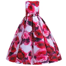Г., платье макси для девочек-подростков Детские платья для девочек, детское платье принцессы в пол с принтом Vestido, вечерние платья на свадьбу для детей от 10 до 12 лет