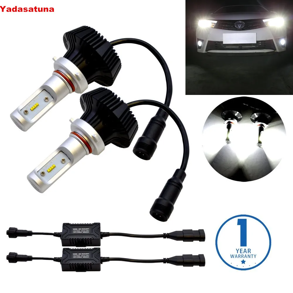 

2x 9005 HB3 8000 Lumens Extremely Bright PhilipsLumiled ZES Chip 80W LED Bulbs Conversion Kit for Car Headlights Fog Lights DRL