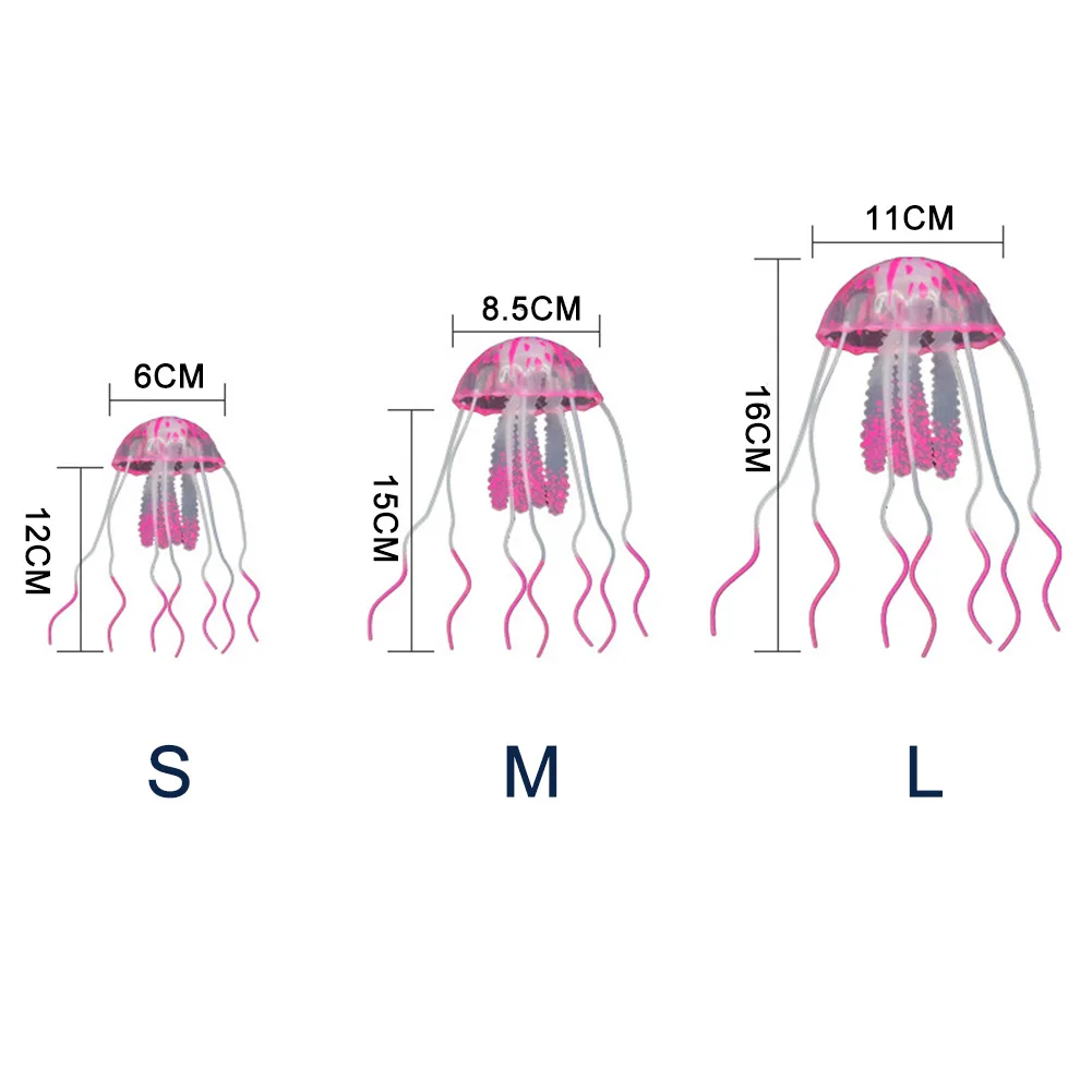 Аквариум силиконовый безопасный Яркий искусственная Медуза реалистичные светящиеся украшения резервуара для воды