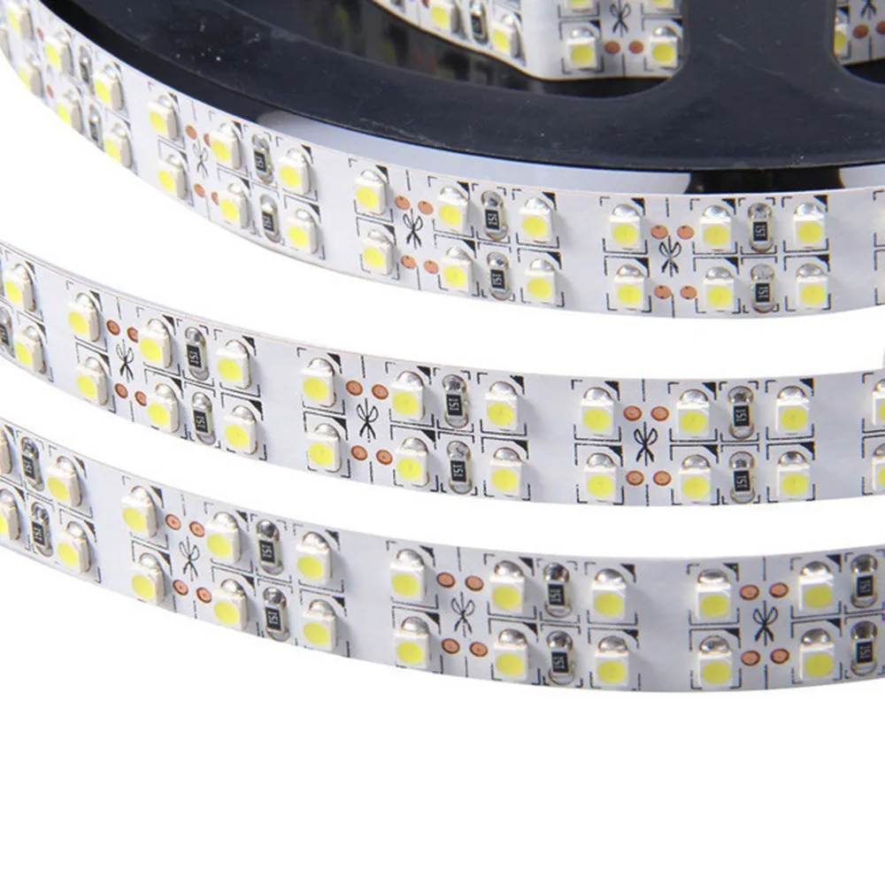 240 led/M 3528 Светодиодная лента двухрядная 5 м 1200led гибкая лента DC12V теплый/белый не водонепроницаемый домашний внутренний светильник