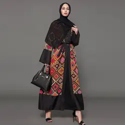 Длинное платье abaya повседневные женские мусульманские платья этнические платья abaya исламский мусульманский стиль; Ближний Восток Макси