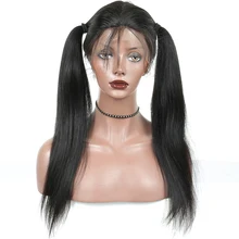 Brazilian Light Yaki Straight Lace Wig Silk Base Human Hair Wigs Virgin Full Lace Human Hair Wigs With Baby Hair CARA
