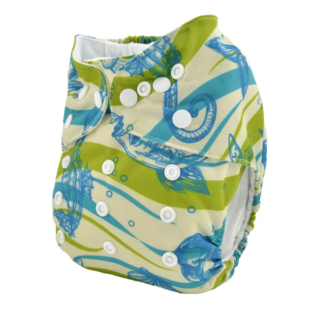 Sigzagor All In One Bamboo Baby Cloth Diaper Nappy Reusable Sewn