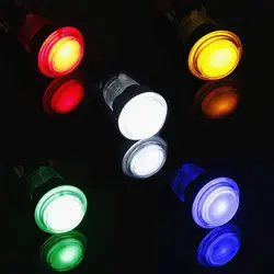20пс Круглый Красочный светодиодный световая кнопка, маленького размера, круглой формы с диаметром 32 мм аркадная видеоигра Кнопка с