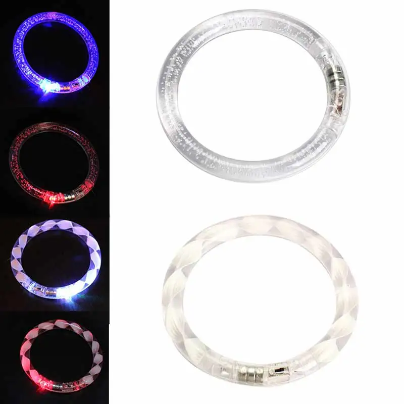 

Transparent LED Flashing Color Changing Bracelet Glow Bangle Bracelets YJS Dropship