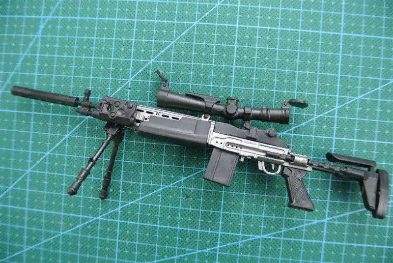 1:6 MK14 MODO снайперская винтовка черный пластик покрытый гравировальным слоем