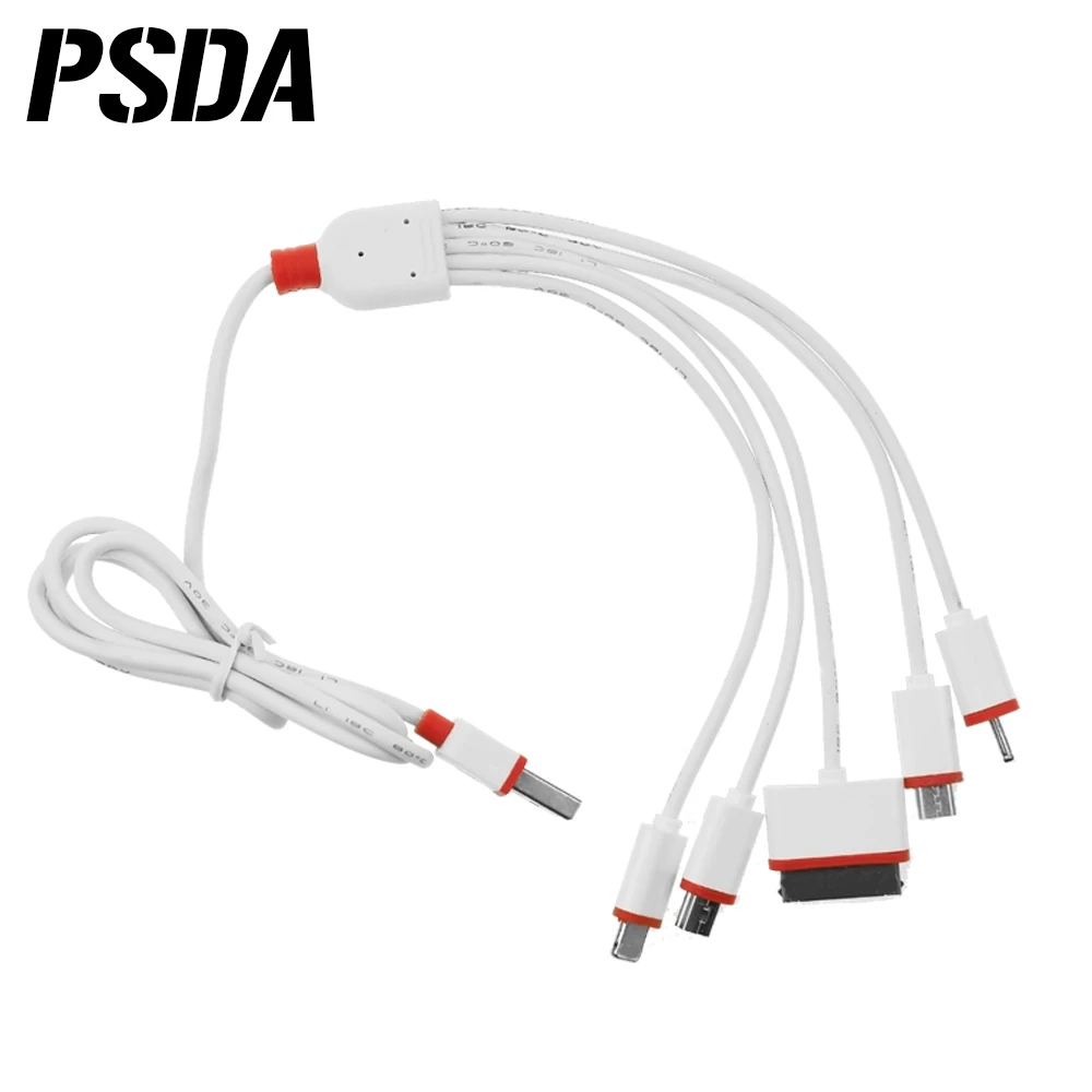 PSDA Универсальный USB 5 в 1 Зарядный Кабель Multi Зарядное Для iphone 7 6 6s плюс 4 4S ipad htc samsung