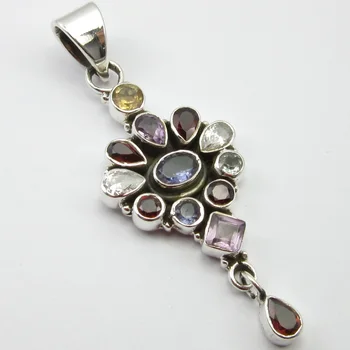 

Solid Multishapes MULTISTONES Pendant 2.5" ! Fashion Jewelry