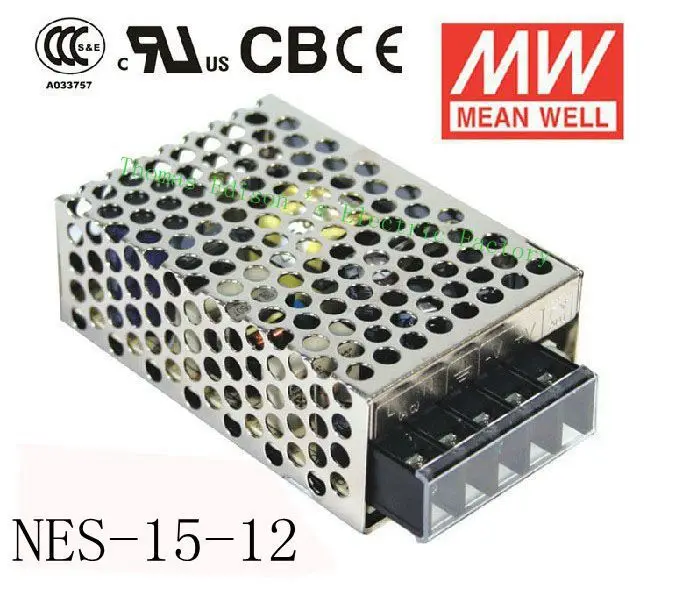 

Original MEAN WELL power suply unit ac to dc power supply NES-15-12 15W 12V 1.3A MEANWELL