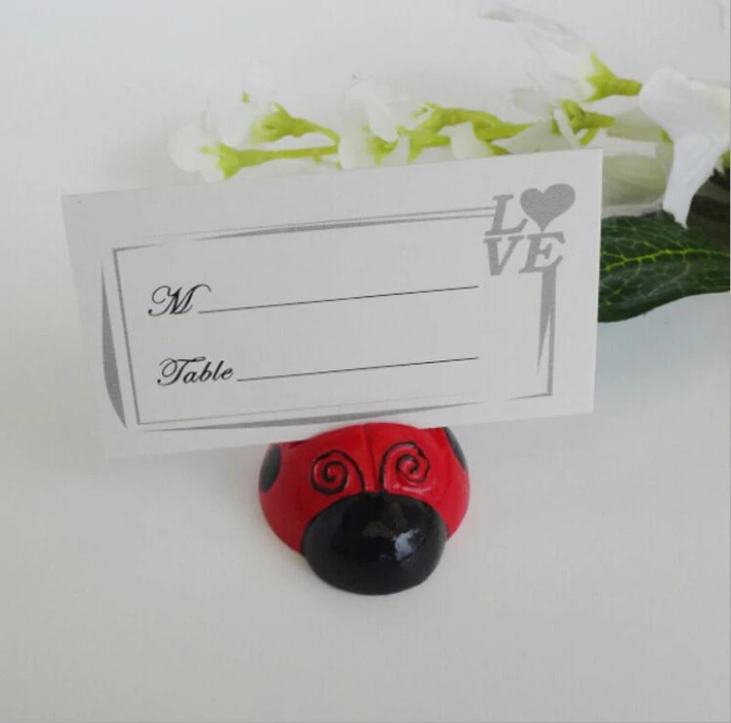 Porte Cartes De Table Coccinelle Rouge 10 Pieces Nom Numero De Table Pour Decoration De Lieu De Mariage D Anniversaire Aliexpress