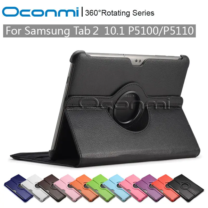  360 Rotating PU Leather case for Samsung Galaxy Tab 2 10.1 inch with stand function SM-P5100 SM-P5110 sleeve Tablet cover cases 