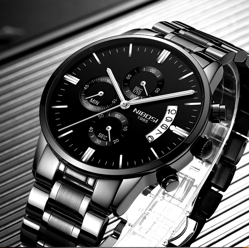 2018 NIBOSI Gold Quartz Watch Top Brand Luxury Men Watches Fashion Man Wristwatches Stainless Steel Relogio Masculino Saatler    (11)