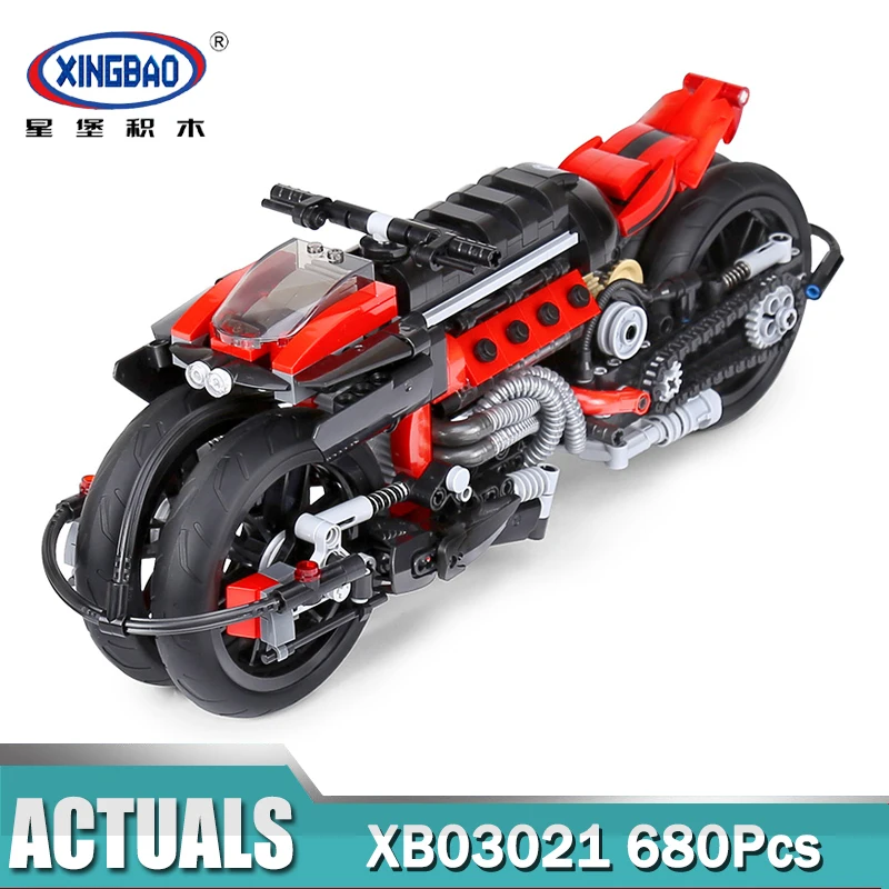 

680Pcs Xingbao 03021 Technic The Off-road Motorcycle Set Building Blocks Educational Toys Gift