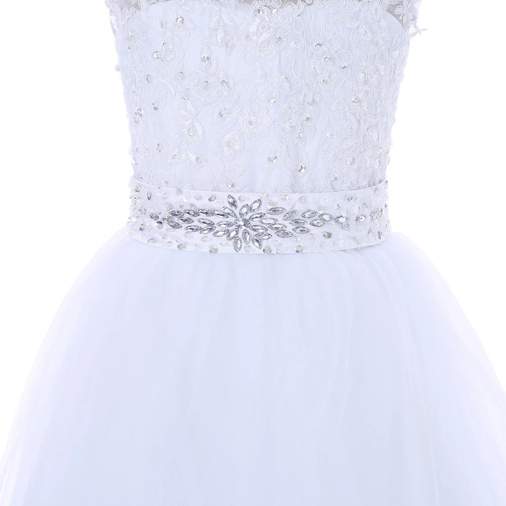 2019 г. Белые Платья с цветочным узором для девочек на свадьбу, трапециевидные фатиновые платья с рукавами-крылышками и кружевным бантом для