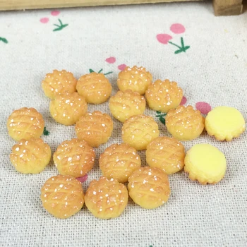 

10Pieces Flat Back Resin Cabochon Artificial Fake Food Bread Flat Back DIY Embellishment Scrapbooking Accessories Craft:11mm