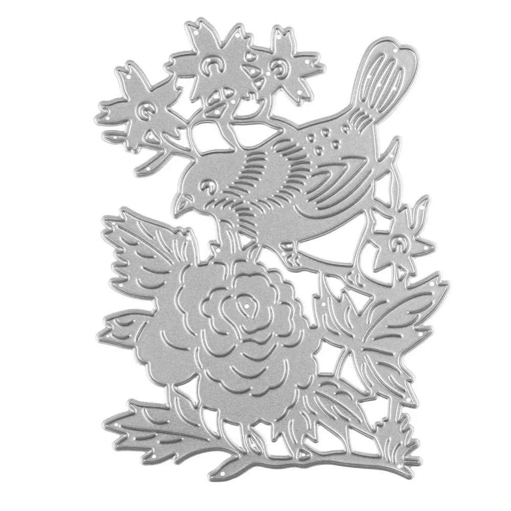 Buy Cutting Dies Bird Flower Metal Dies Stencils for
