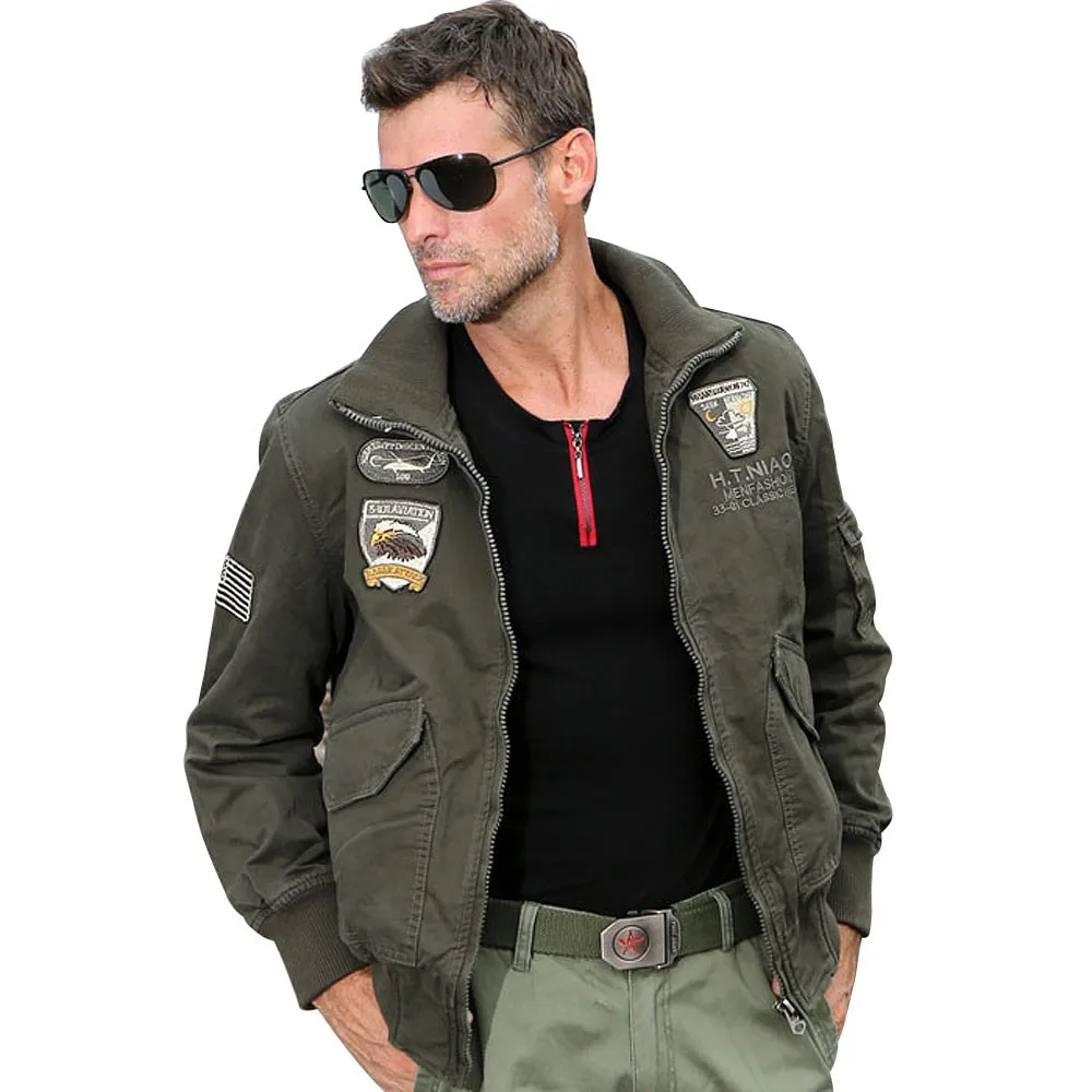 New Brand Cotton Men Aviator Jacket Combat Jacket Bomber Jackets 101st