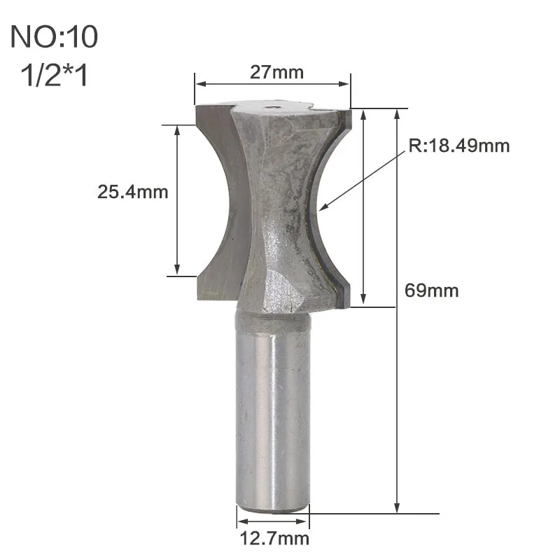 1 шт. 1/" 1/4" хвостовик полукруглый бит выпуклые кромки для дерева Торцевая мельница деревообрабатывающий инструмент промышленного класса фреза