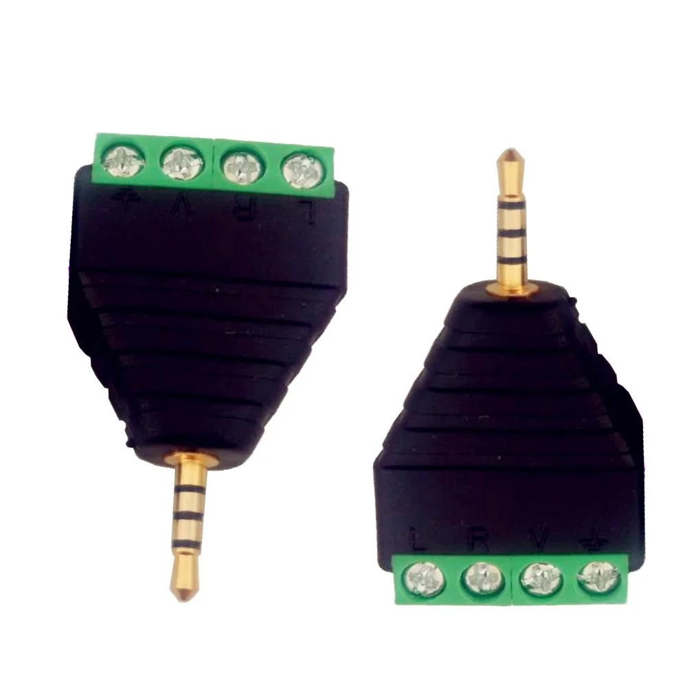 1pcs Video AV 2.5mm 4 Pole Stereo Male to AV Screw Terminal Stereo Jack