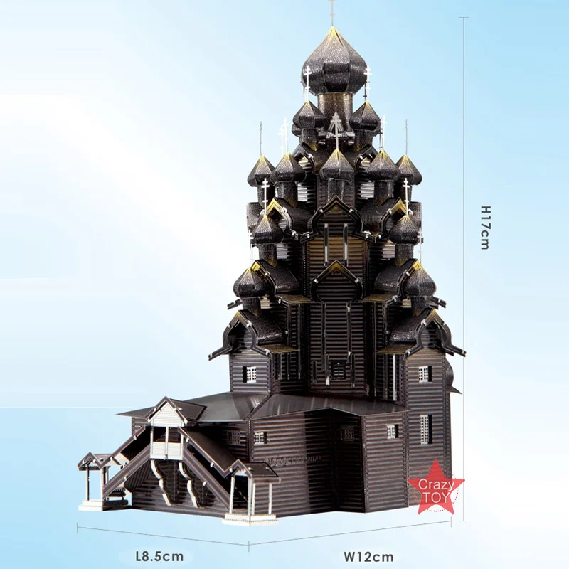 3D Metal Puzzle Russia Kizhi Church Of The Transfigu Building Model Kits Jigsaw 