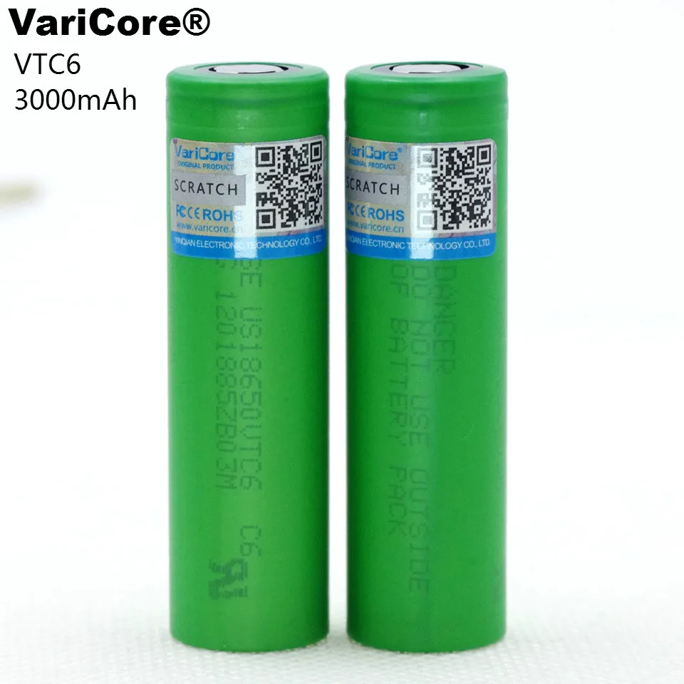 

VariCore VTC6 3.7V 3000 mAh 18650 Li-ion Battery 30A Discharge for US18650VTC6 Toy Flashlight Tools E-cigarette ues