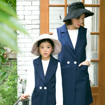

Mommy and Me Mother Daughter Clothes Outfits Girls Children Clothing Suits for 2017 Autumn Family Matching Outfits Vest Sets