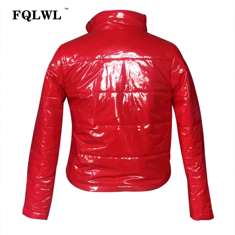 Куртка FQLWL из искусственной кожи с мехом Женская Толстая теплая куртка на молнии