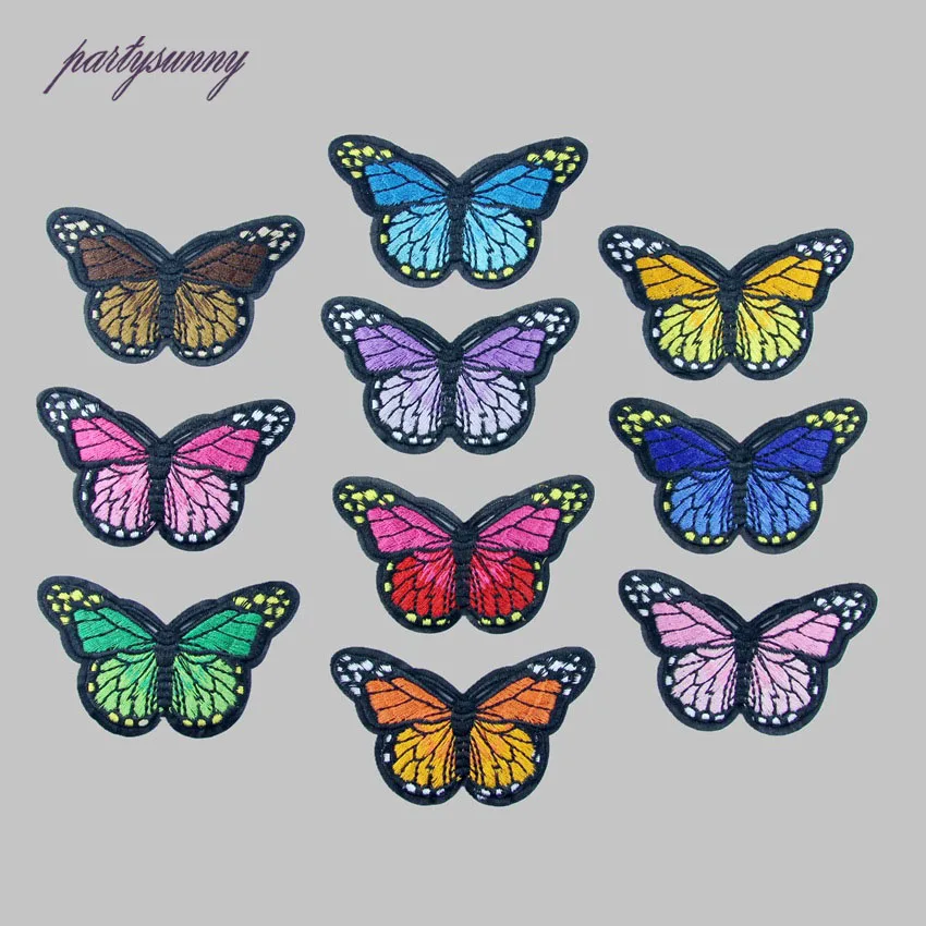 

Multicolor Butterfly Embroidery Patch Iron/Sew On Patches For Clothing Appliques Badge Stickers For Clothes Jacket Bag Hat TB033