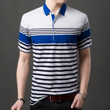 

Men clothes 2019 new Polo men Striped Classical causal short polos dress Y5912