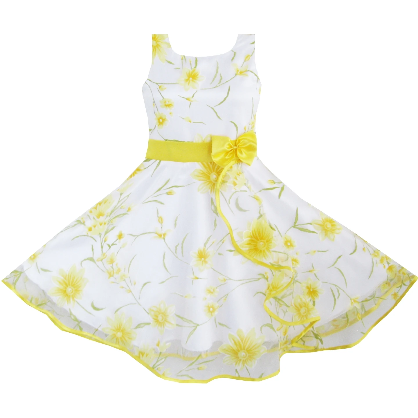Sunny Fashion платья для девочек платье 3 слоя Розовый Цветок Волна Карнавальное