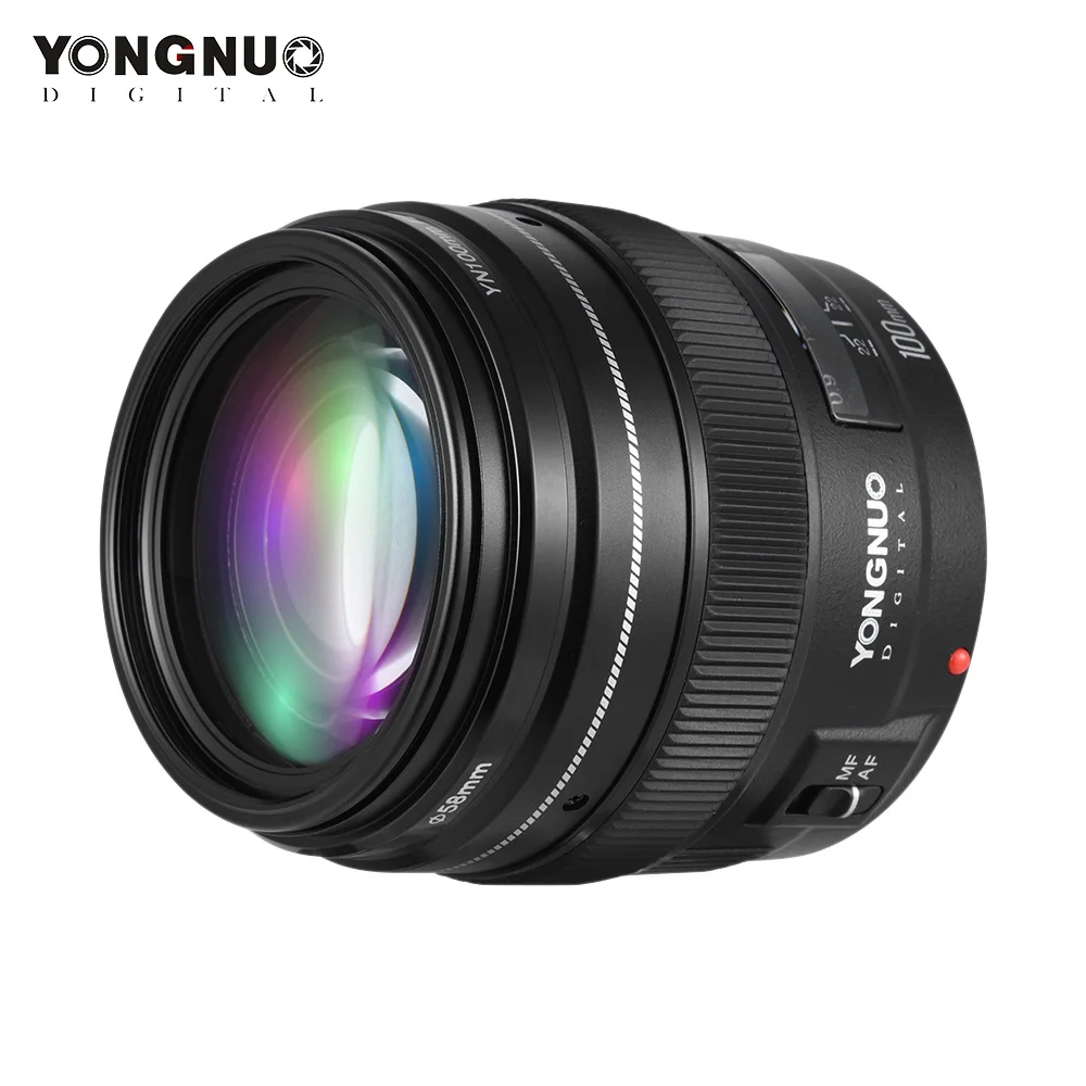 

Yongnuo 100MM F2 Lens Large Aperture AF/MF Medium Telephoto Prime Lens YN100mm Lens For Canon EOS Rebel Camera