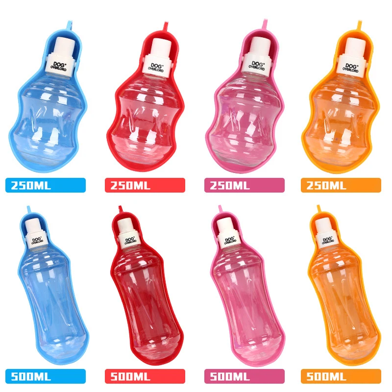250/500ml Pet Portable Drinking Water Bottles Dog Outdoor Plastic Water Dispenser Puppy Travel Drinks Supplies Feeder For Pet D9