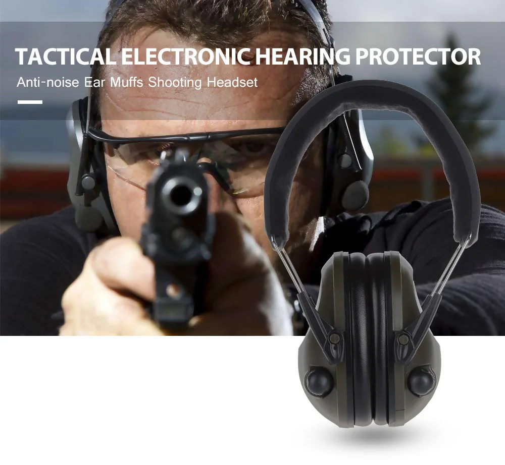 

Electronic Hearing Protector Noise Canceling Ear Muffs Shooting Tactical Headset