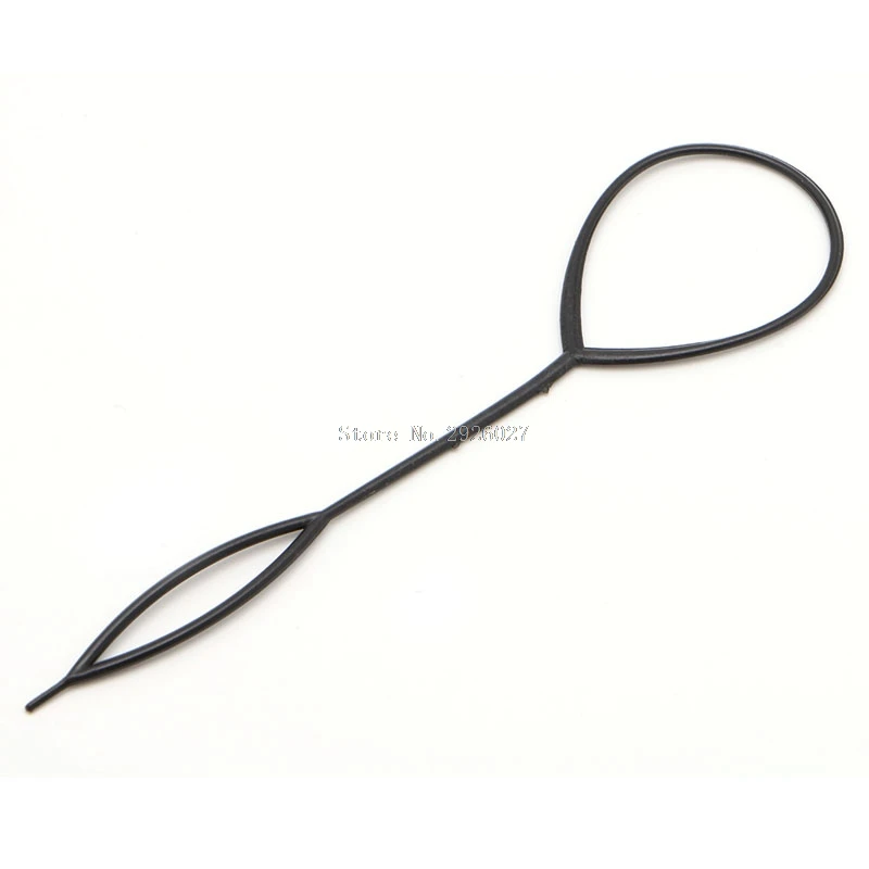Hot 2Pcs Ponytail Creator Plastic Loop Styling Tool Black Topsy Pony Tail Hair Braid