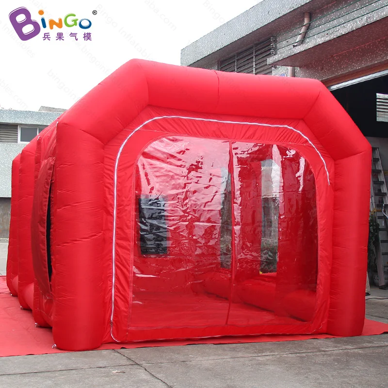  Customized 6X4X3.2 meters all-red inflatable spray booth painting cabin tent for motor or car maint