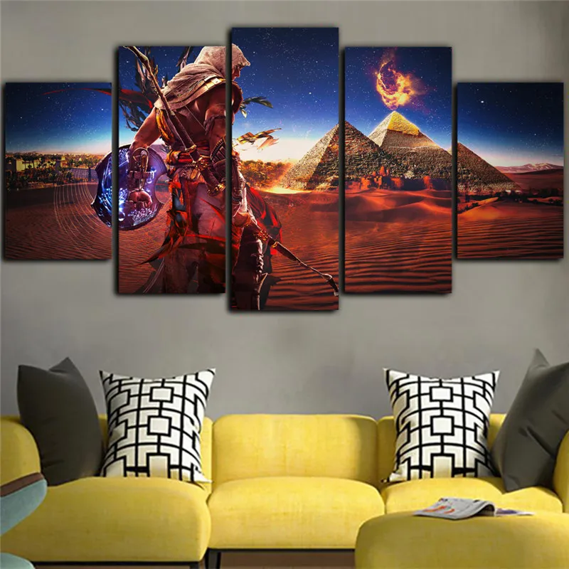 5Pieces Game Poster Prints Assassins Creed Wall Painting Picture Waterproof Ink Canvas Art Home Decor Mural Anime | Дом и сад