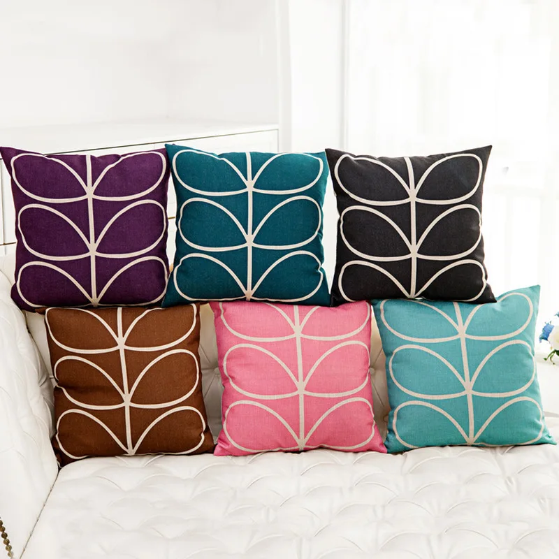 

Yellow Geometric Decorative Cotton Linen Cushion Cover Grey Grid Printed Sofa Throw Pillow Car Chair Home Decor Pillow Case