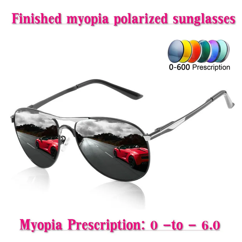 MINCL индивидуальный заказ близорукость минус рецепт близорукость Sungalsses покрытие черный для мужчин Классические Поляризационные солнечные очки пилота UV400NX