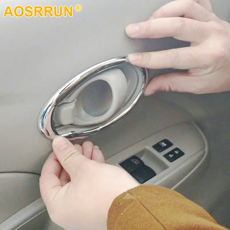 AOSRRUN автомобильные аксессуары ABS внутренняя ручка Накладка для Nissan march K13 2011