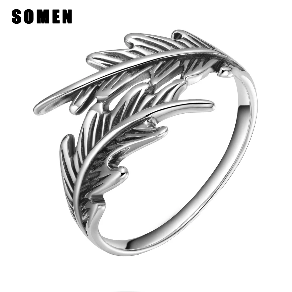 

2017 New Vintage 925 Sterling Silver Leaves Ring Women Wedding Band Fashion Jewelry Engagement Rings Female Anel Bijoux Femme
