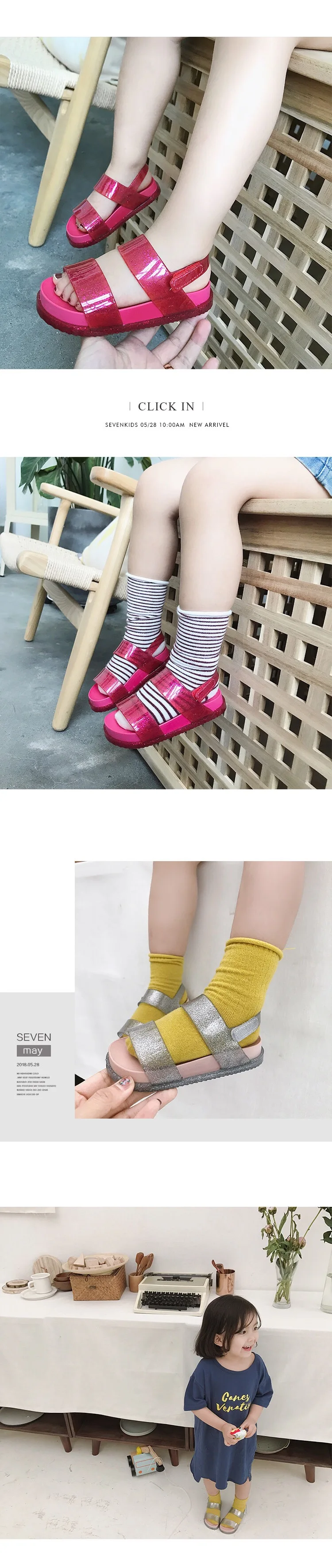 Mini Melissa/Детские сандалии; Новинка года; оригинальные прозрачные сандалии для девочек; детские сандалии для мальчиков; детская пляжная обувь; нескользящая обувь для малышей