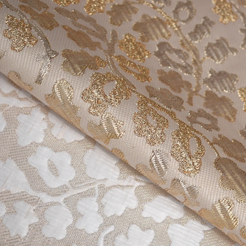 Lotus французский импортный жаккардовый принт золотая нить парча ткань для платья пальто telas tissu tissus au метр costura Мода DIY